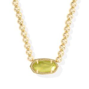 Kendra Scott Elisa Gold Beaded Green Necklace, NWT